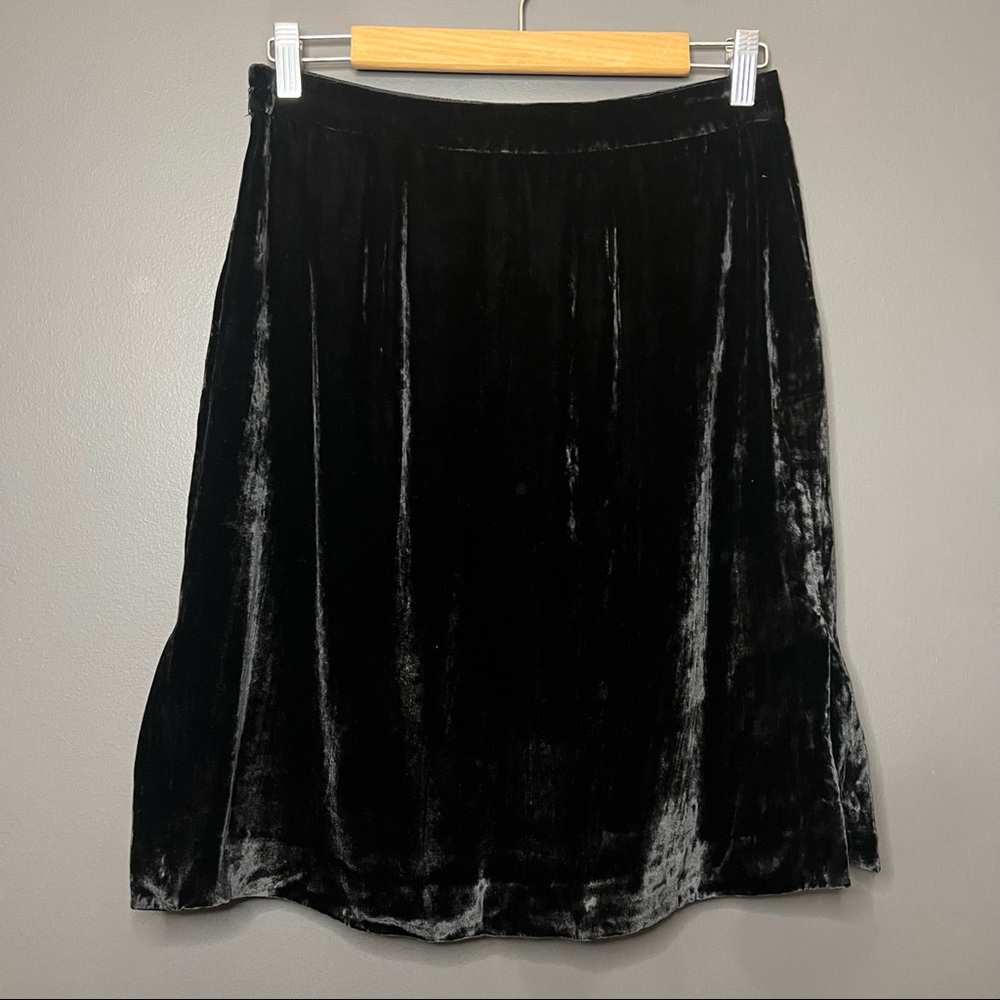 Madewell Black Velvet Pencil Skirt